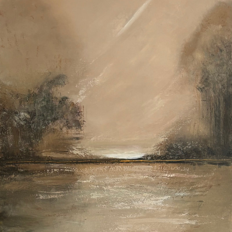 Schilderij van Carla Welle in zachte, natuurlijke tinten